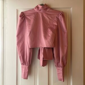 nasty gal pink open back top